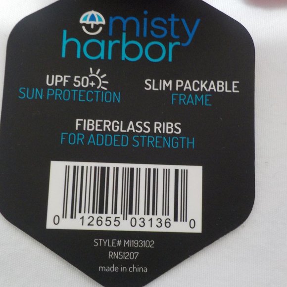 Misty Harbor Rainbow Stripe Auto Open Umbrella W/Slipcover & Hand Strap NWT - Picture 6 of 7